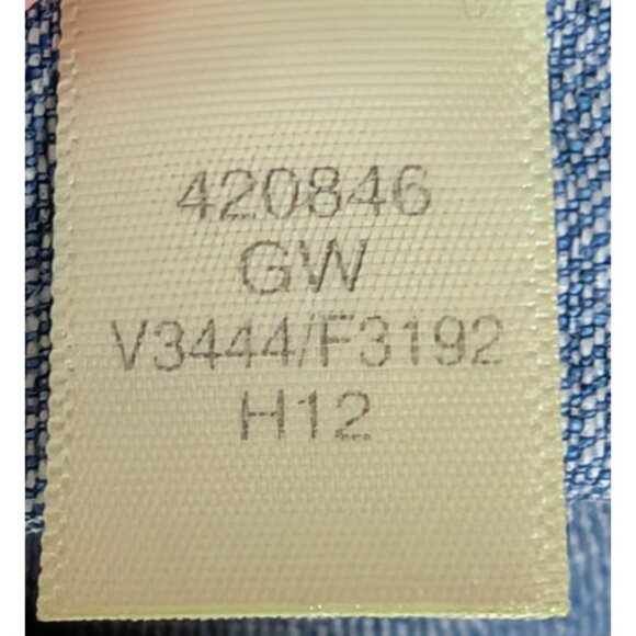 VTG Lands End Womens Blue Denim Chore Barn Shirt Corduroy Collar XXL Tall - Picture 10 of 11